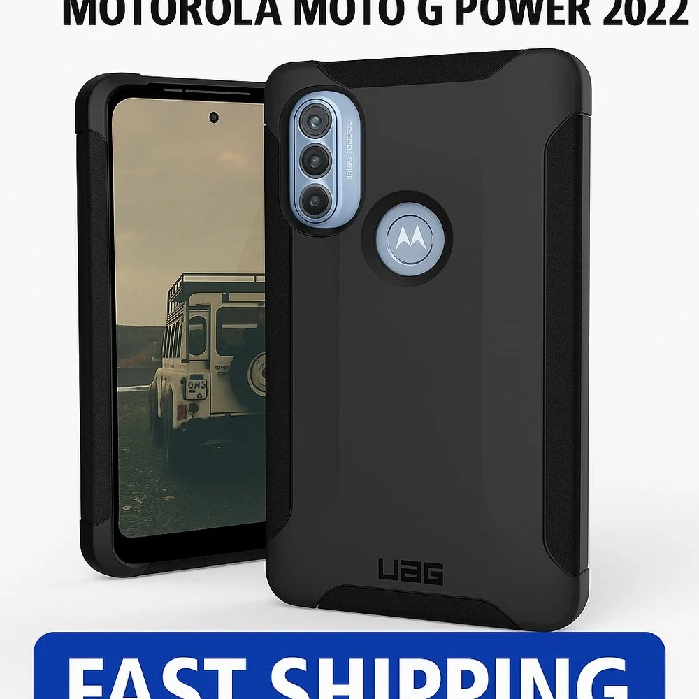 Urban Armor Gear for Motorola Moto G Power 2022 Black Shockproof Rugged Cover